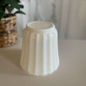 White Ceramic Fluted Vase